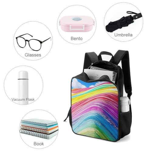 Rainbow Mountain Travel Backpack Casual Daypack Shoulder Bag with Adjustable Shoulder Straps for Hiking3
