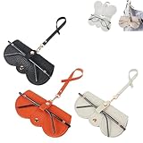 3 Pcs Soft Leather Sunglasses Bag, Soft Leather Sunglasses Bag with Wrist Strap, Portable Glasses Case Holder Sunglasses Pouch, Sunglasses Case for Men Women (Black+Gray+Orange)
