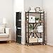 VEVOR 4-Tier Foldable Storage Shelf, 28W x 13D x 54H Inch Folding Metal Rack Shelving Unit, No Assembly Organizer Shelf with 5 Wheels & 4 Hooks for Pantry, Kitchen, Garage, Basement, Black