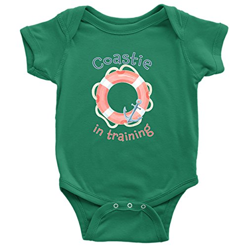Image of Island Dog T-Shirt Company Coast Guard Baby Clothes - US Coastie Onesie for Newborns Infants & Toddlers