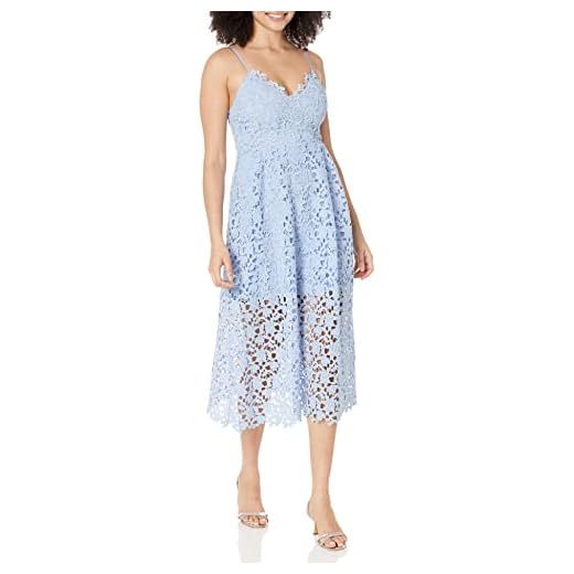 ASTR the label womens Sleeveless Lace Fit & Flare Midi Dress, Periwinkle, X-Small US