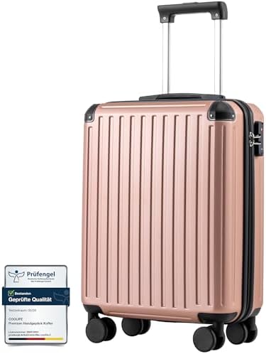 COOLIFE Ryanair Kabinenkoffer 55x40x20 cm EasyJet Handgepäck Koffer TSA | PC+ABS Hartschale, 4 Doppelrollen, Bordgepäck – für Städtetrips, Priority-Boarding & Geschäftsreisen, Kabi