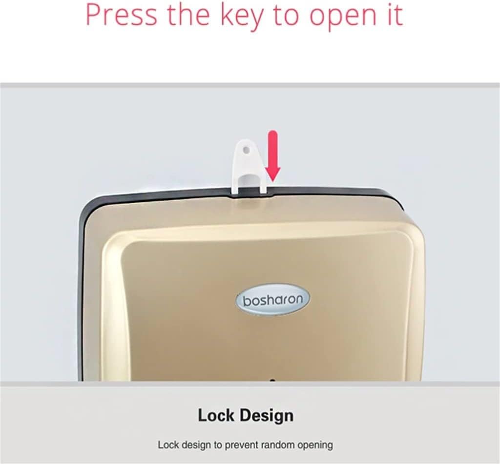 Paper Towel Dispenser Paper Towel Dispenser Wall Mounted Hand Tissue Holder C-Shape Folding/multifold Toilet Tissue Holder Toilet Paper Holder High Capacity (Gold)