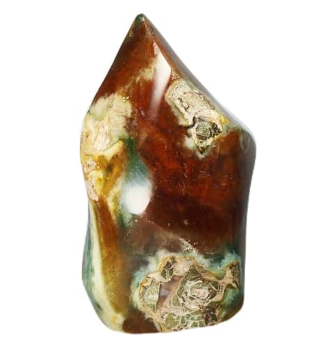 Jaspe marin en flamme avec géode d'agate de 500g pour lithothérapie et déco