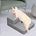 Dog Stairs with Washable Cover Staircase Ladder for High Bed and Couch Soft Pet Climbing Steps Pet Stairs for Small Dogs, Dark Gray