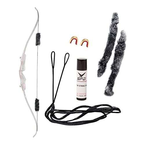 Sopoger Bowstring Set 14 Stands Bow String 52-68 Inches With 1 Pair Rabbit Fur Silencer 1 String Wax 2 Archery Brass Nock Points For Traditional Longbow Recurve Bow (Amo68 (Actual 64")) #TOP25