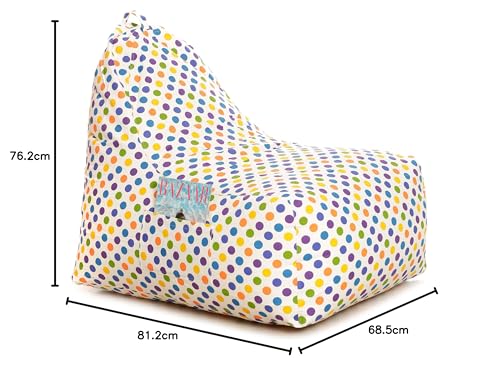 Image of Style Homez Hackey Cotton Canvas Polka Dots Printed Bean Bag XXL XXL Size Filled with Beans Fillers