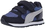 PUMA Unisex-Baby Vista Hook and Look Sneaker, Bright Cobalt-Peacoat-High Rise, 4 M US Toddler