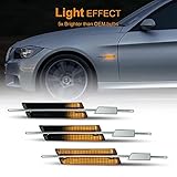 👆[Einfache Installation]: Dynamische L LED-Seitensignalleuchten mit OE-Sockel können direkt die Original-OEM-Glühbirne ersetzen, plus und spielen. Rauchglas, Exquisites Design, einzigartiges Aussehen, auch ein guter Dekorationsartikel für Ihr Auto.