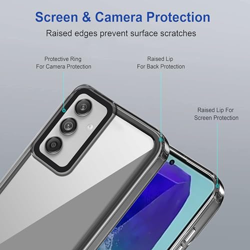 Image of amazon basics Back Case Cover for Samsung Galaxy F55 5G | Compatible for Samsung Galaxy F55 5G Back Cover | Case Cover with Camera Protection | (TPU + PC | Translucent Black)