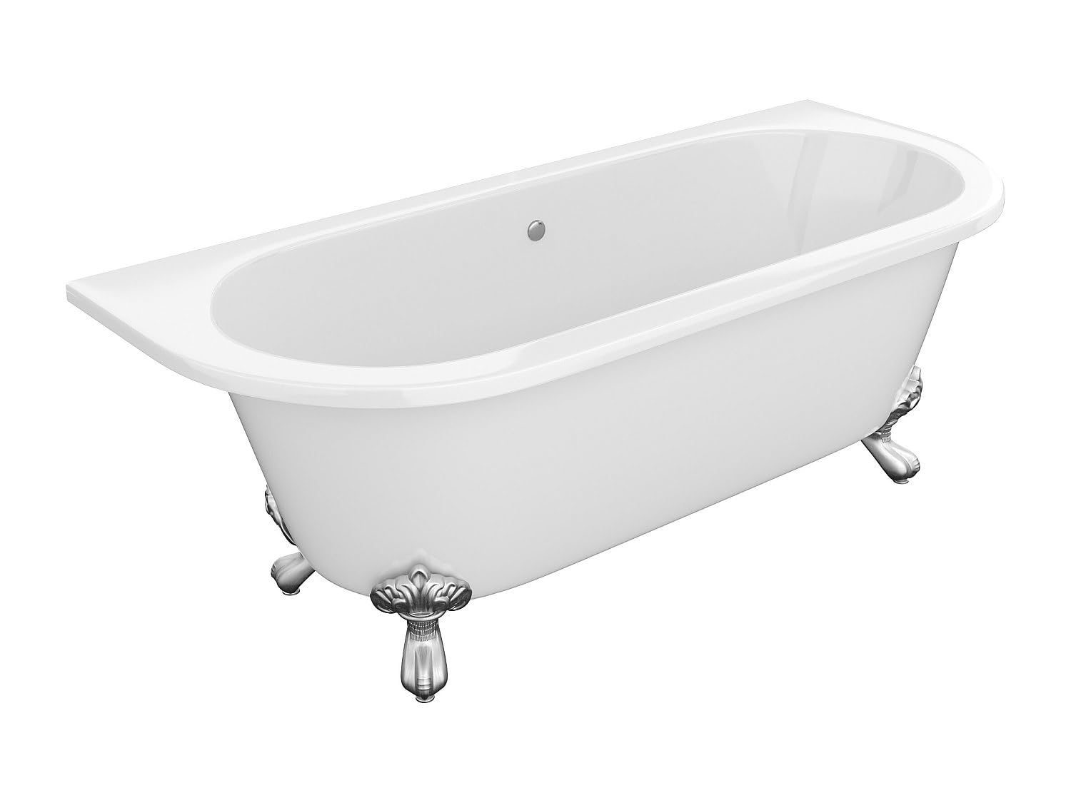 Vente-unique - Vasca da bagno con piedini 1 posto Sparus - acrilico - bianco