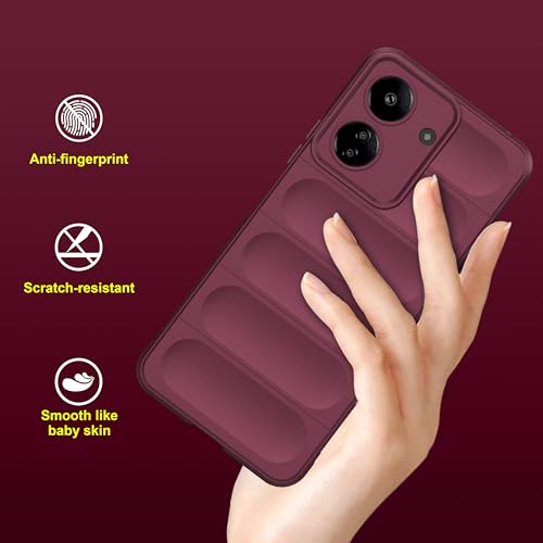 Image of Amazon Basics Back Case Cover for Mi Redmi 13C 4G (Silicone Plum)