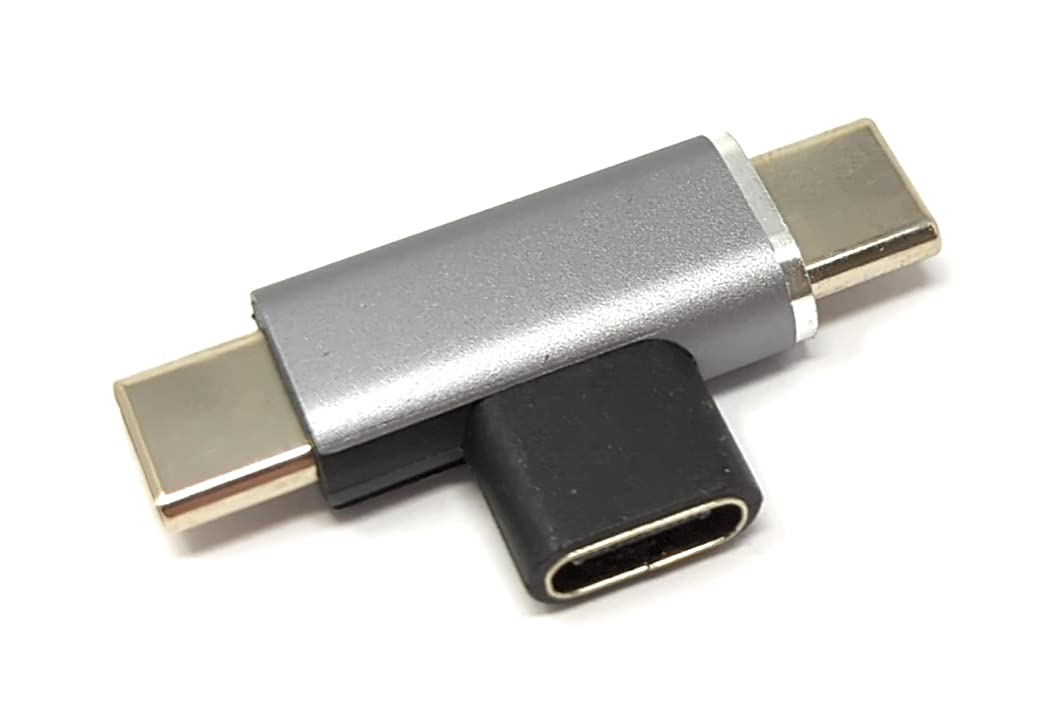System-S USB 3.1 Y adapter typ C gniazdo na 2 x wtyczka kątowa kabel w kolorze szarym