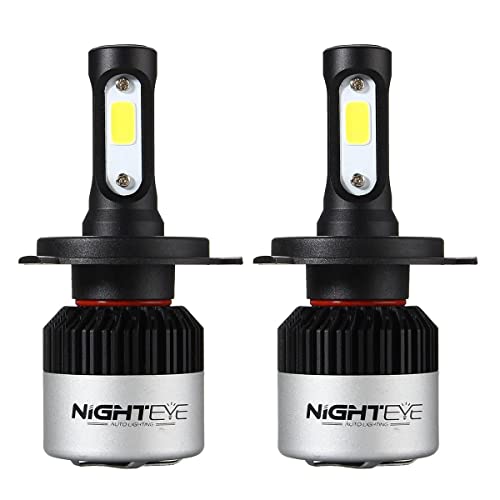 Image of NIGHTEYE NE-0150 H4 LED Headlight Bulb Hi /Low Beam Xenon Light Conversion Kit for Cars (White, 72W, 2 Bulbs)