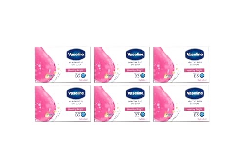 Vaseline Healty Plus - Pastilla de jabón Healthy Bright, 75 g, paquete de 6 (2)