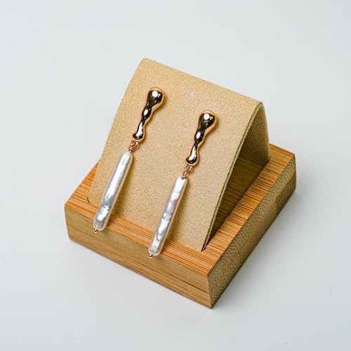 Baroque Pearl Earrings 18K Gold Plated Drop Dangle Earrings for Women Freshwater Pearl Earrings Daily Jewelly for Women - Image 3