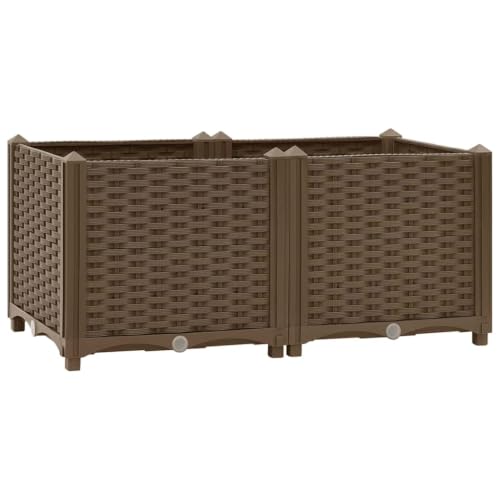 vidaXL Arriate Jardinera Macetero Recipiente Flores Plantas Soporte Jardín Patio Terraza Balcón Decoración Adornos 80x40x38 cm Polipropileno