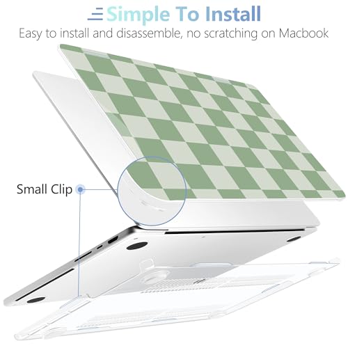 Image of MEEgoodo Case for M5 MacBook Pro 16 inch Case 2026 2024 2023 2021 with M5 M4 M3 M2 M1 Pro /Max Chip, Fit Model A3429 /A3428 /A3403 /A3186 /A2991 /A2780 /A2485, Green Checkered