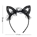 XXFBJNMD Black Lace Cat Ears Headband Black Polka Dot Cat Ears Hairband Women's Fashion Hairband Halloween Costume Accessories for Girls and Ladies(Skeletonized Cat Ears)