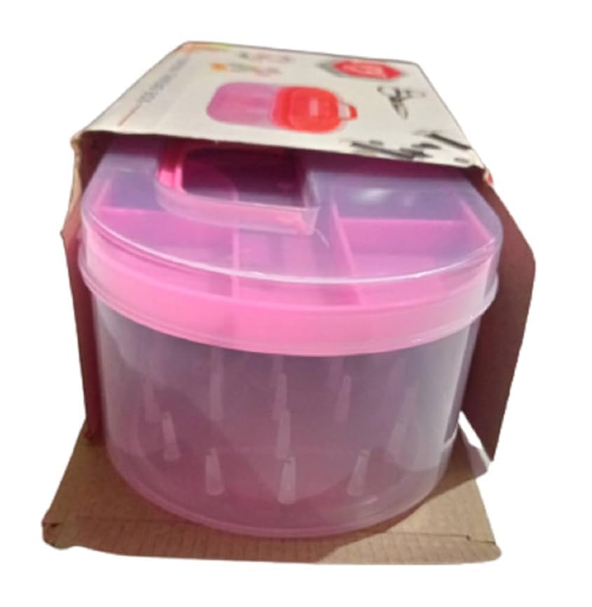Image of KEPY THE MALL Thread and Needle Box - Big Size 37 spools Empty Thread Box /Tailor Box (Multicolour) (37 REELS Big Size Ovel)