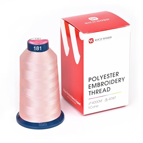 Image of Poolin Polyester Machine Embroidery Thread 4000M 40WT Pale Baby Pink 0181