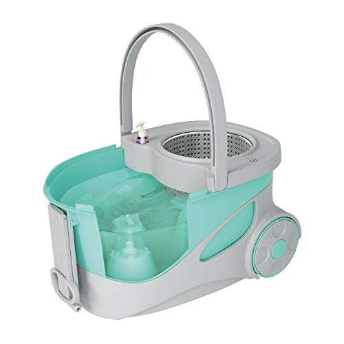Mop Giratório Ciclone, Balde 20 litros com cesto inox e Rodinhas, MOP7290, Flash Limp