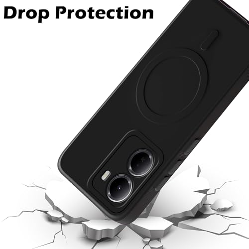 Image of amazon basics Back Cover for Redmi 15A 5G Soft Matte Silicone Mag-Safe Design (Mag-Safe Not Support) Camera Protection | Slim Fit Bumper Cover (Black)