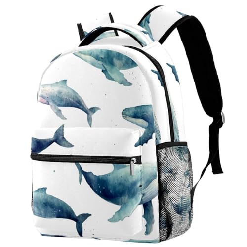 Sac à dos voyage baleine peinte anti-encombrement taille unique M