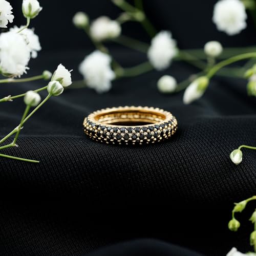 Lab Created Black Diamond Eternity Ring in Gold for Women, 2.25 cttw, Aaaa Quality3