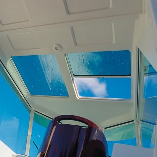 Image of Lewmar Flat Base Ocean Boat Hatch - Size 70, Corrosion-Resistant Anodized Aluminum Frame, CE-Certified, Lockable Handle, Friction Levers Open in All Positions Up to 90 Degrees
