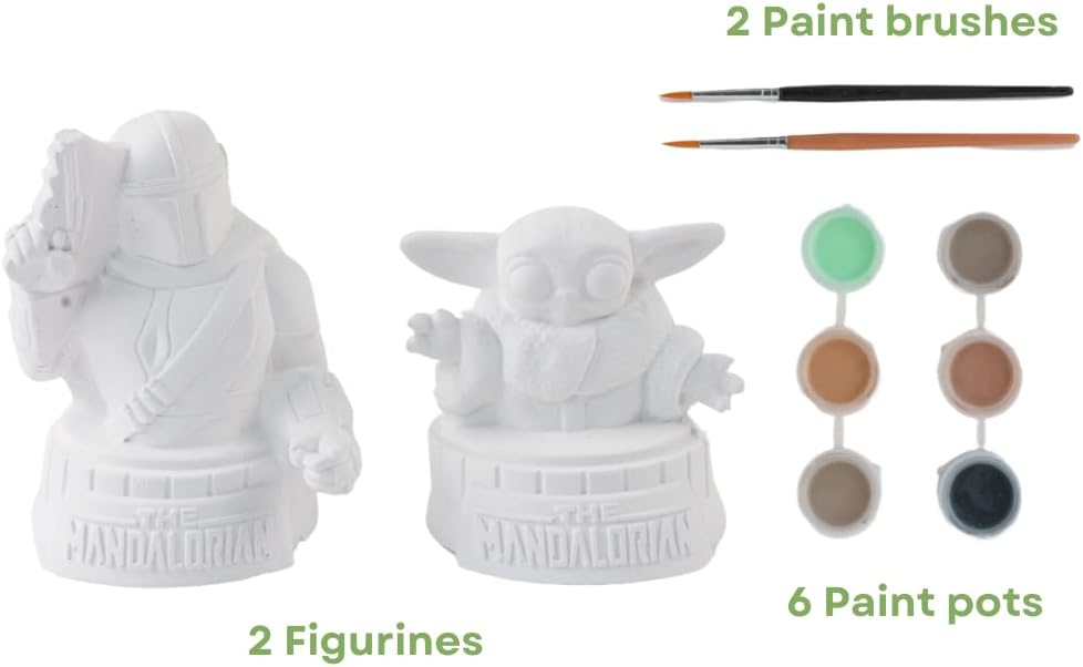 Star Wars Mandalorian Baby Yoda Paint Your Own Figurines Arts and Crafts Set for Boys and Girls