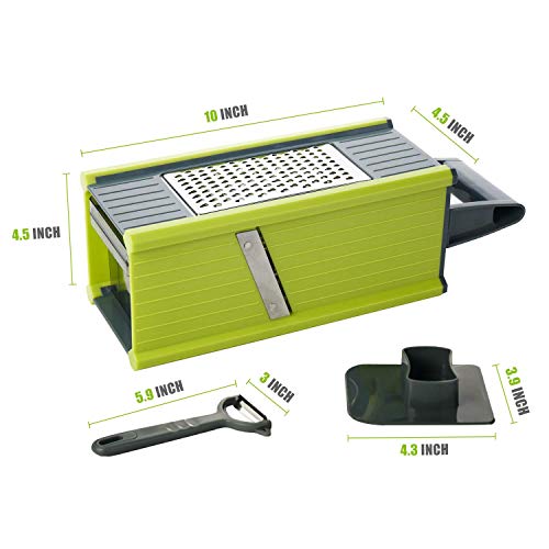 Kalokelvin Handheld Box Grater Onion Food Vegetable Chopper Slicer Potato Tomato Grater /Safe Stainless Steel 4 Sided Kitchen Hand Graters/5 In 1 Storage Container #TOP6