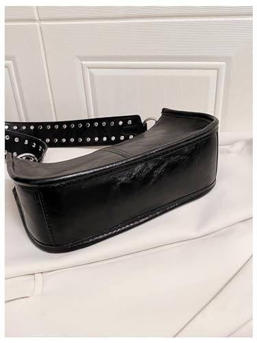 SweatyRocks Women's Studded PU Leather Zipper Shoulder Bag Top Handle Casual Crossbody Bag Y2k Purse4