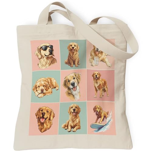 TOTEUSVIA Golden Retriever Lover Gifts Tote Bag for Women, Reusable
