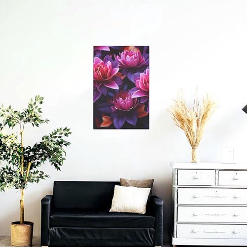 Toile de fleurs violettes décoration murale HD pour bureau 30x45 - 2