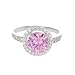 Sterling Silver Pink and White CZ Ring