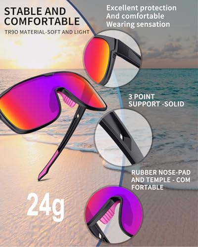 Rosemal Polarized Sports Sunglasses Cycling Sunglasses Running Biking Baseball for Men Women Youth UV4002