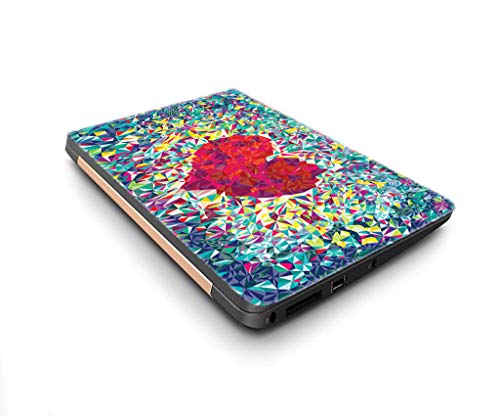 Image of Galaxsia Geometrical Heart Vinyl Laptop Skin Sticker Cover Decal Protector Fits for All Laptop Brand Models of Size 15.6 Inches.