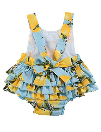 Image of PrinceSasa Baby Girl's Floral Print Ruffles Romper Summer Clothes