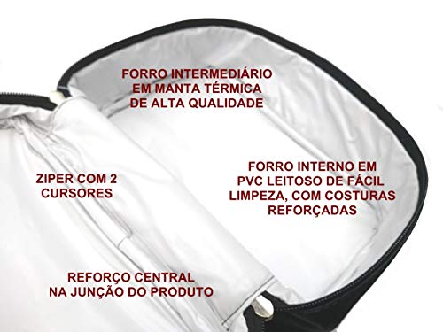 Frasqueira Porta Marmita Térmica Marmiteira em Couro Sintético