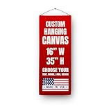 Custom Hanging Canvas Wall Art (16”x35”) by BCB Print | Personalized Picture Banner | Ready to Hang Vertical Home Decor | HD Print Bedroom & Living Room Wall Art | Express Dispatch/Ship | Made in USA