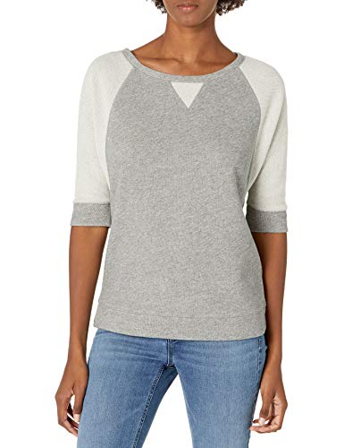 Calvin Klein Women s Camo Tropical Print Cowl Neck Top, HEATHER GREY, Large