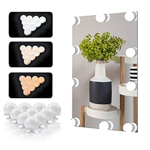 Lampe de miroir LED style Hollywood – 10 ampoules à intensité variable – 6500 K – Câble USB – Lampe de maquillage pour coiffeuse