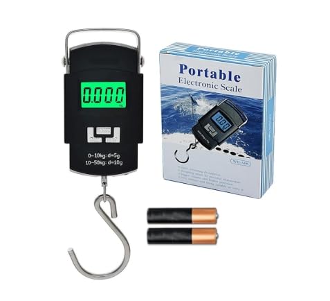 Portable Electronic Hanging Scale, 50kg Capacity, LCD Display, Stainless Steel Hook, with Batteries, for Luggage Weighing-picture-11