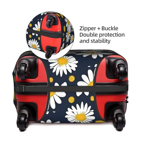 Housse de protection en polyester blanc Small motif marguerites lavable