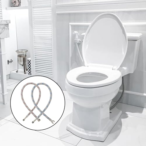 2 Stück Anschlussschlauch Armatur, G3/8 x M10 Geflochtener Edelstahl Anschlussschlauch Panzerschlauch 60cm Wasserhahn Schlauch Verlängerung für Schlauch Wasserhahn Mischbatterie