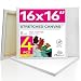 PHOENIX Pre Stretched Canvas for Painting - 16x16 Inch / 4 Pack - 5/8 Inch Profile of Super Value Pack for Acrylics, Oils & Other Painting Media