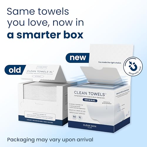 Clean Skin Club Clean Towels XL, 100% USDA Biobased Face Towel, Disposable Face Towelette, Makeup Remover Dry Wipes, Ultra Soft, 50 Ct, 1 Pack - Image 3