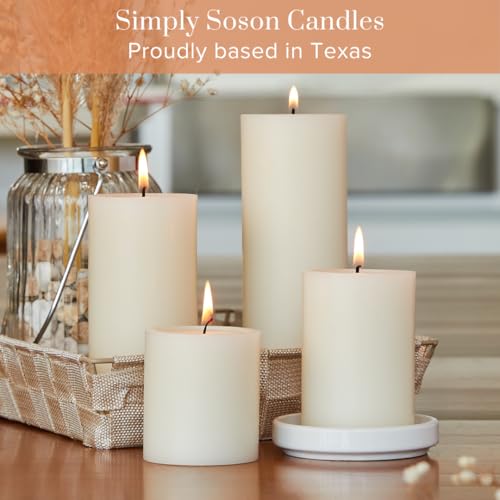 Simply Soson 5841507319 3X4 Inch Ivory Pillar Candles Set Of 3 thumb #3