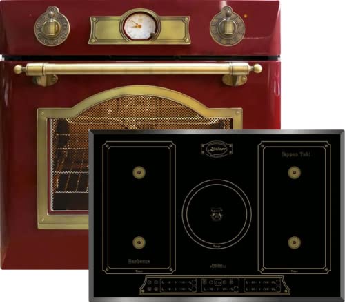 Kaiser Herd Set EH 6355 RotEm + KCT 7797 FI Em, Elektro Backofenset, Autark, 79L, Einbau Backofen, 8 Funktionen + Rerto Einbau Induktions Kochfeld 77 cm, Schwarz Glas, Induktionsherd Set